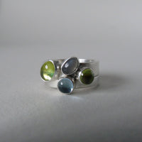 Rockpool pair of silver rings