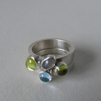 Rockpool pair of silver rings