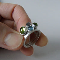 Rockpool pair of silver rings