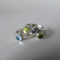 Rockpool pair of silver rings