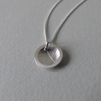 silver mini concave leaf necklace
