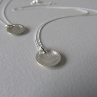 silver mini concave leaf necklace