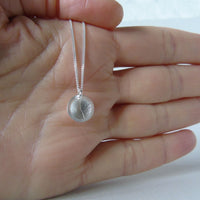 silver mini concave leaf necklace