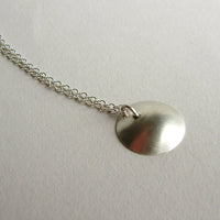 silver concave leaf necklace