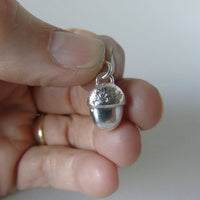 silver acorn charm