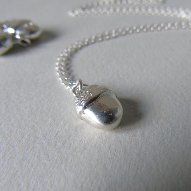 silver acorn charm