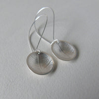 silver domed leaf earrings