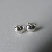 silver nugget heart studs