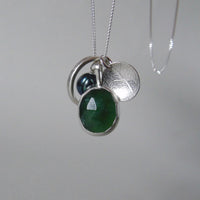 silver leaf and serpentine necklace