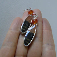 candy corn agate lightning strike earrings