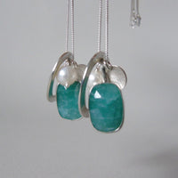 silver leaf and Amazonite charm necklace