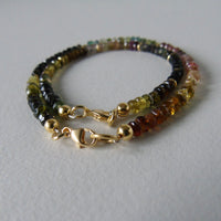 Gold vermeil and tourmaline bead bracelet