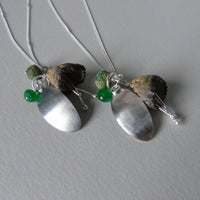 silver leaf and single porcelain pod necklace #2