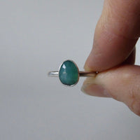 silver ring with freeform grandidierite
