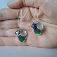 silver leaf and serpentine necklace