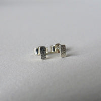 9ct solid white gold mini leaf studs