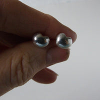 silver nugget heart studs