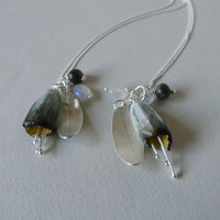 silver leaf and single porcelain pod necklace