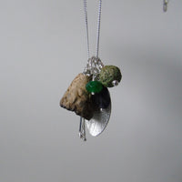 silver leaf and single porcelain pod necklace #2