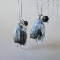 silver leaf and single porcelain pod necklace