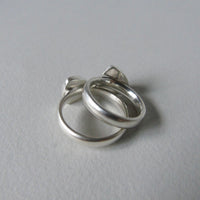 silver ring with trillion iolite