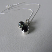 silver leaf and green tourmaline necklace