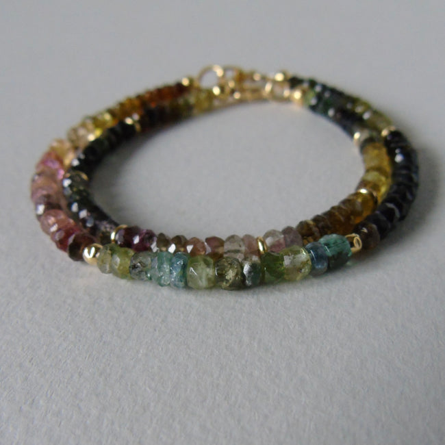 Gold vermeil and tourmaline bead bracelet