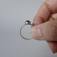 silver ring with freeform grandidierite