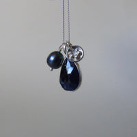 silver moonlit night sapphire necklace