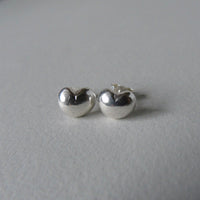 silver nugget heart studs