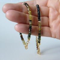 Gold vermeil and tourmaline bead bracelet