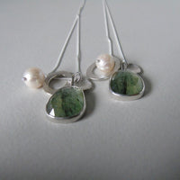 silver leaf and prehnite charm necklace