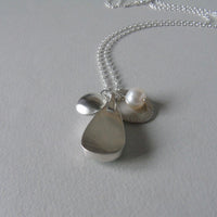 silver leaf and chrysoprase necklace