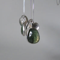 silver leaf and prehnite charm necklace