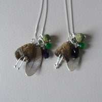 silver leaf and single porcelain pod necklace #2