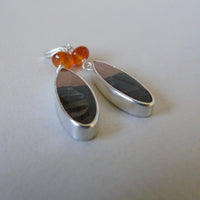 candy corn agate lightning strike earrings