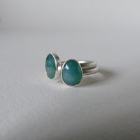 silver ring with freeform grandidierite