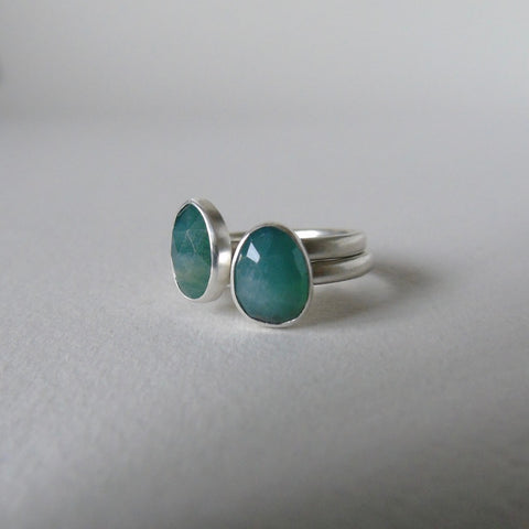 silver ring with freeform grandidierite