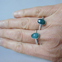 silver ring with freeform grandidierite
