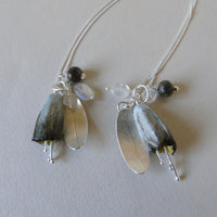 silver leaf and single porcelain pod necklace
