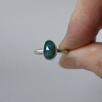 silver ring with freeform grandidierite