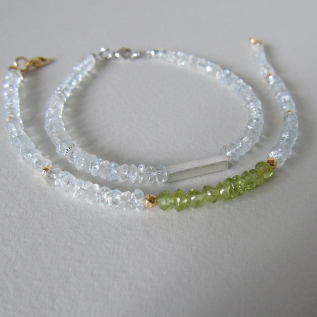 Aquamarine bead bracelet
