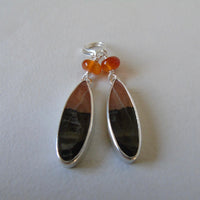 candy corn agate lightning strike earrings
