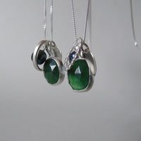 silver leaf and serpentine necklace