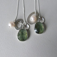 silver leaf and prehnite charm necklace