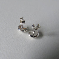 silver nugget heart studs