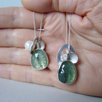 silver leaf and prehnite charm necklace