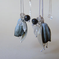 silver leaf and single porcelain pod necklace