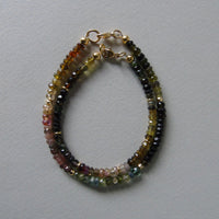 Gold vermeil and tourmaline bead bracelet