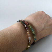 Gold vermeil and tourmaline bead bracelet